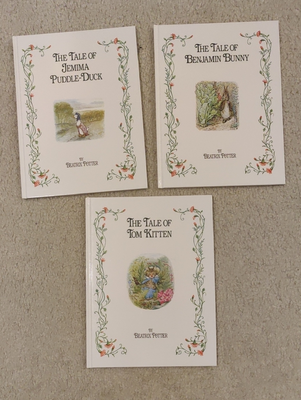 Lot of 3 Beatrix Potter Tales Jemima Puddle-Duck, Benjamin Bunny, Tom Kitten Y2K